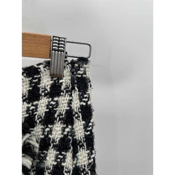 Anthropologie J.O.A Black White Tweed Mini Wrap Skirt Womens Size Small NWT - Picture 7 of 10